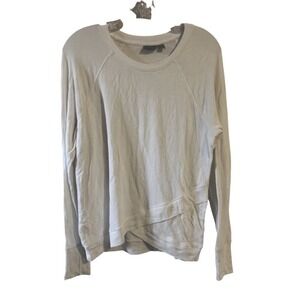 Athleta Womens White Long Sleeve Asymmetrical Hem Sweatshirt Size S